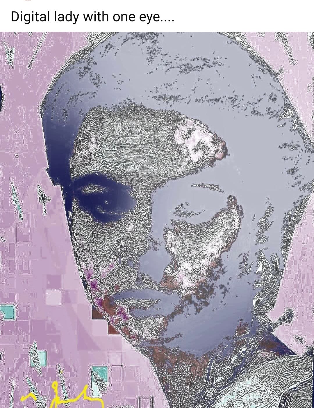 Digital lady with one eye - Image 1