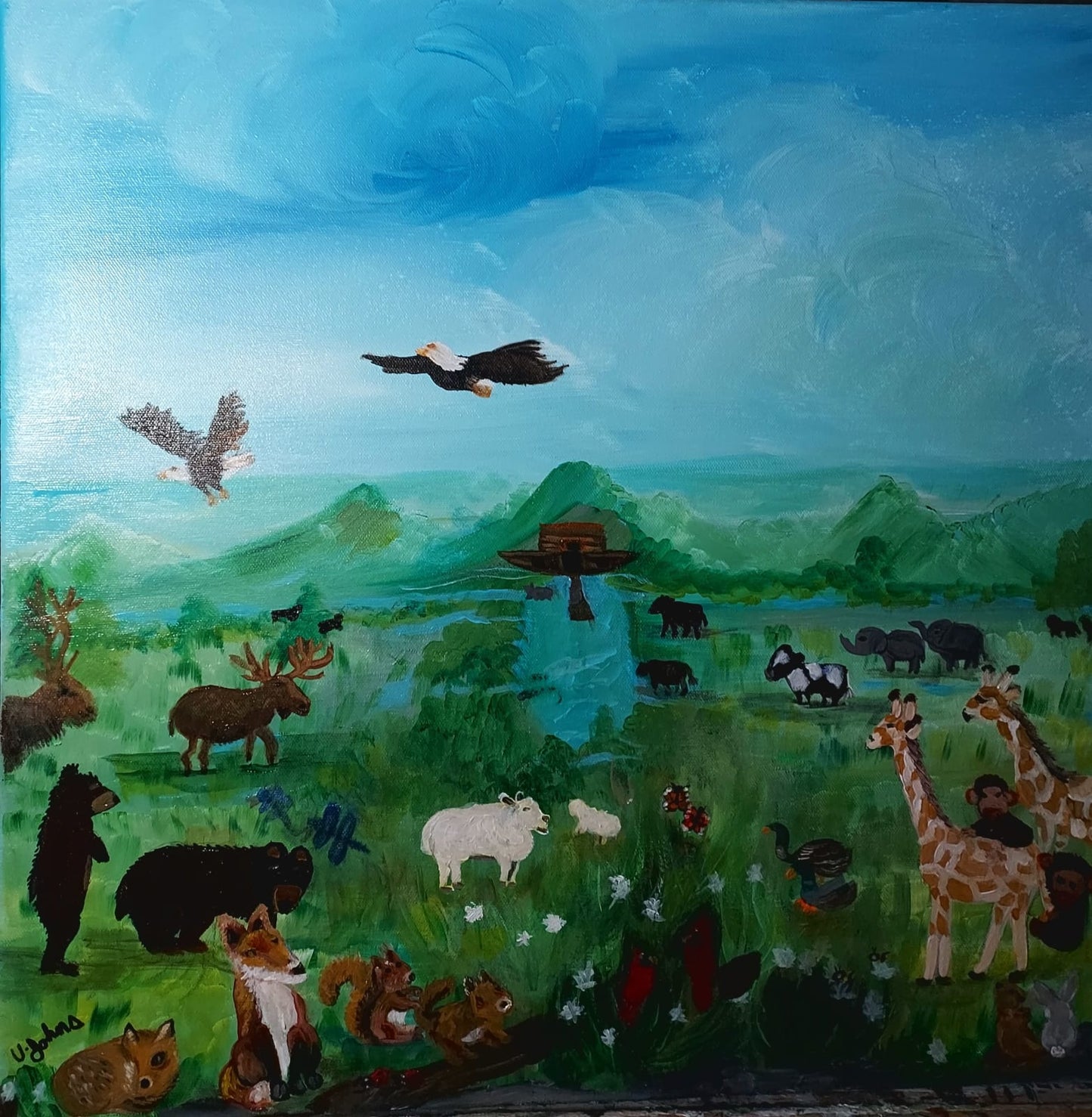 Lambs in countryside - Image 2