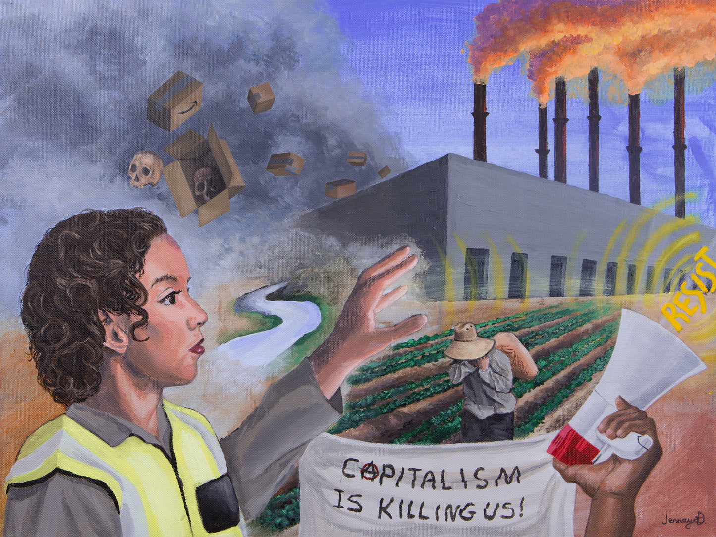 Capitalism is Killing Us 18"x24" Original